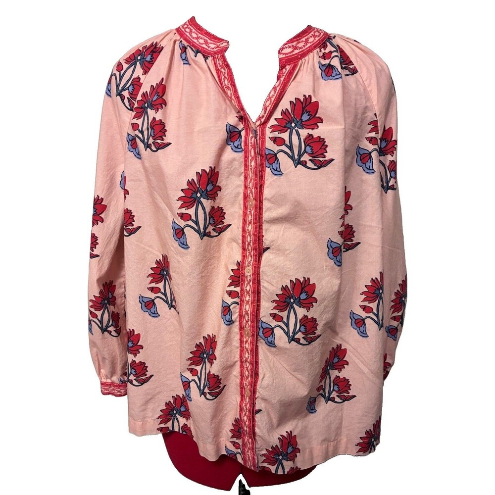 Tuckernuck Women’s Pink Floral Blouse Size Medium
